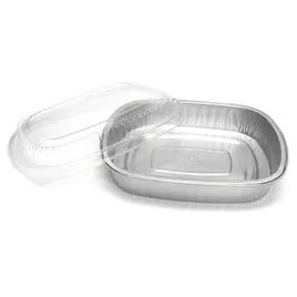 Gourmet-To-Go! Take-Out Container Base & Lid Combo With Dome Lid Medium (MED) 52 OZ Aluminum Plastic Silver 50/Case