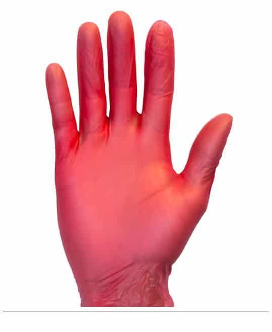 Gloves XL Red Vinyl Powder-Free 1000/Case