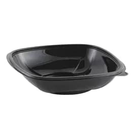 Crystal Classics® Salad Cold Bowl 32 OZ RPET Black Square Freezer Safe Crack Resistant Leak Resistant 276/Case