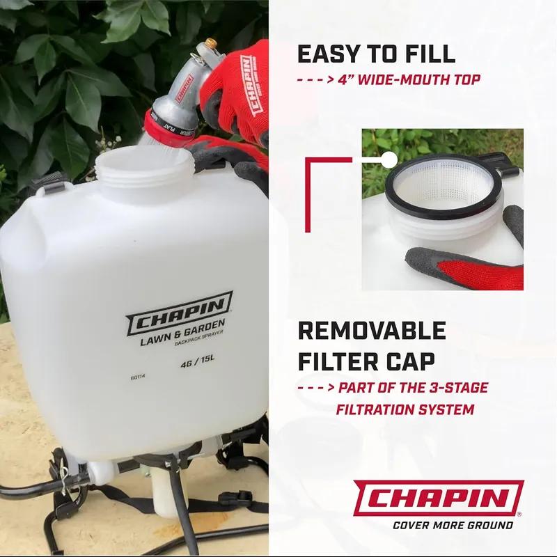 Backpack Sprayer 4 GAL 9X22 IN PP Translucent White With Wand 1/Each