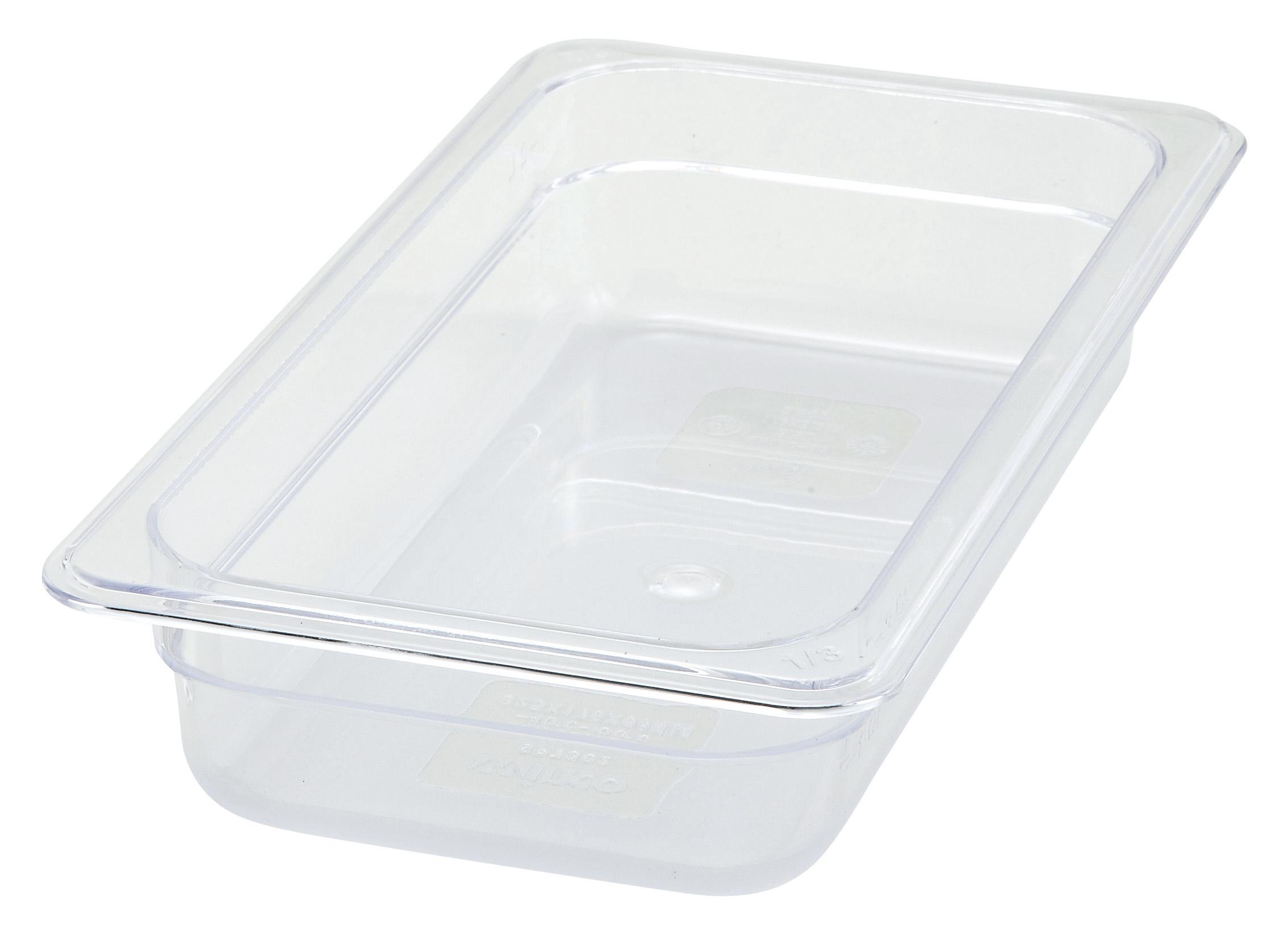 Food Pan 1/3 Size 12.75X6.875X2.5 IN Rectangle Plastic 1/Each