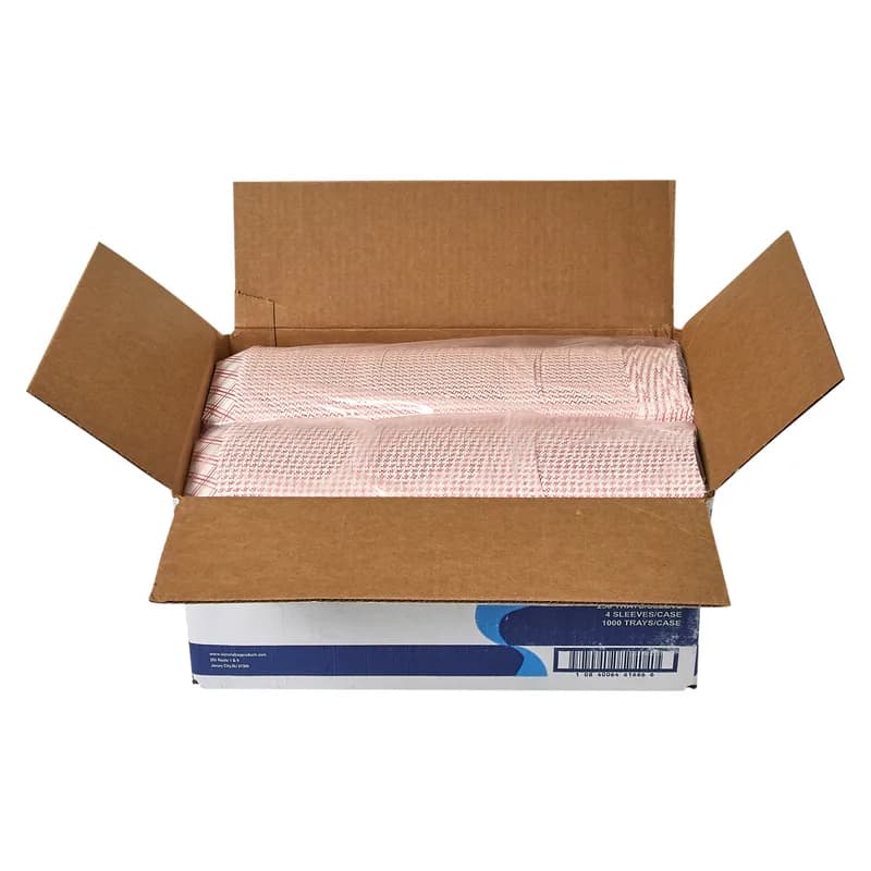 Victoria Bay Food Tray 0.25 LB Paper Red Plaid 1000/Case