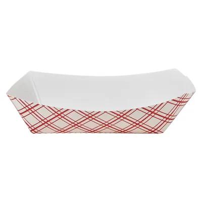 Victoria Bay Food Tray 1 LB Paper Red White Plaid 1000/Case