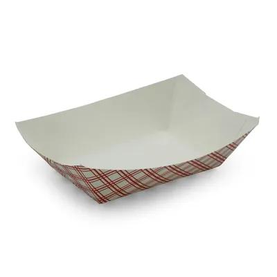 Victoria Bay Food Tray 3 LB Paper Red White Plaid 500/Case