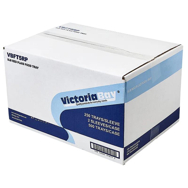 Victoria Bay Food Tray 5 LB Paper Red Plaid 500/Case