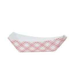 Victoria Bay Food Tray 0.5 LB Paper Red White Plaid 1000/Case