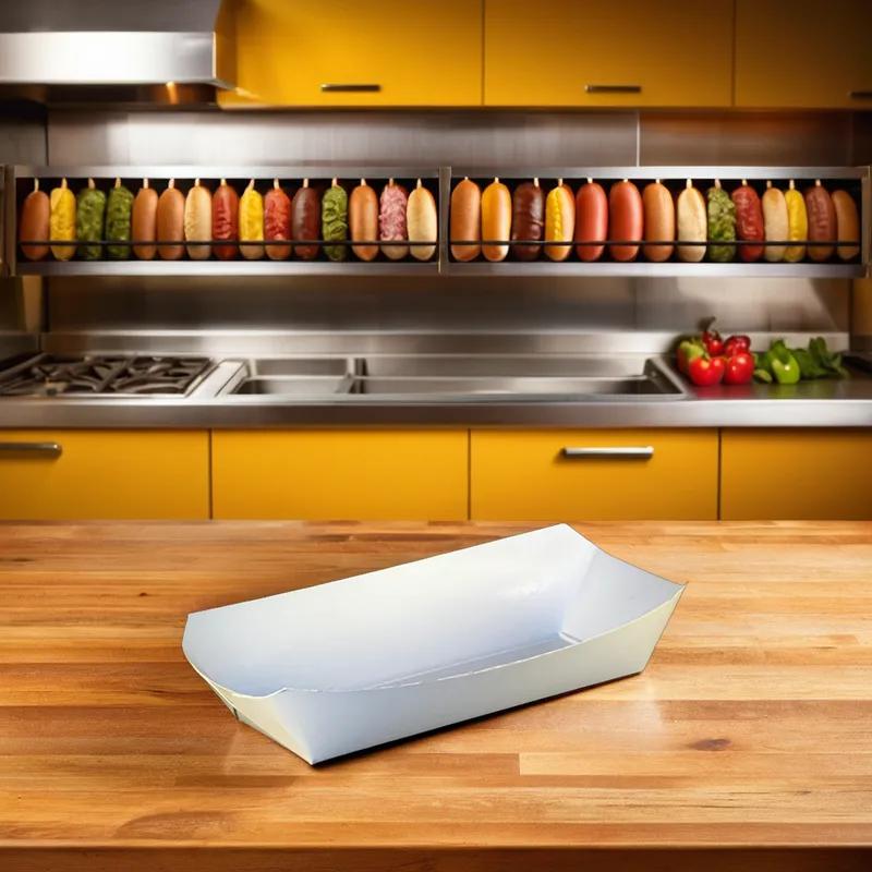 Victoria Bay Hot Dog Food Tray 7 IN Paper White Rectangle 1000/Case