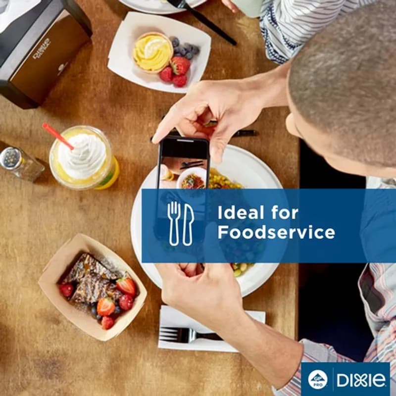 Dixie® Kant Leek® Food Tray 0.5 LB Single Wall Poly-Coated Paper Multicolor Pathways Rectangle 1000/Case