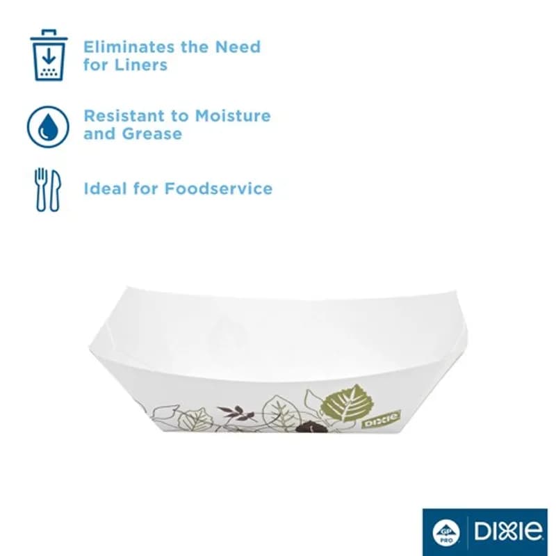 Dixie® Kant Leek® Food Tray 0.5 LB Single Wall Poly-Coated Paper Multicolor Pathways Rectangle 1000/Case