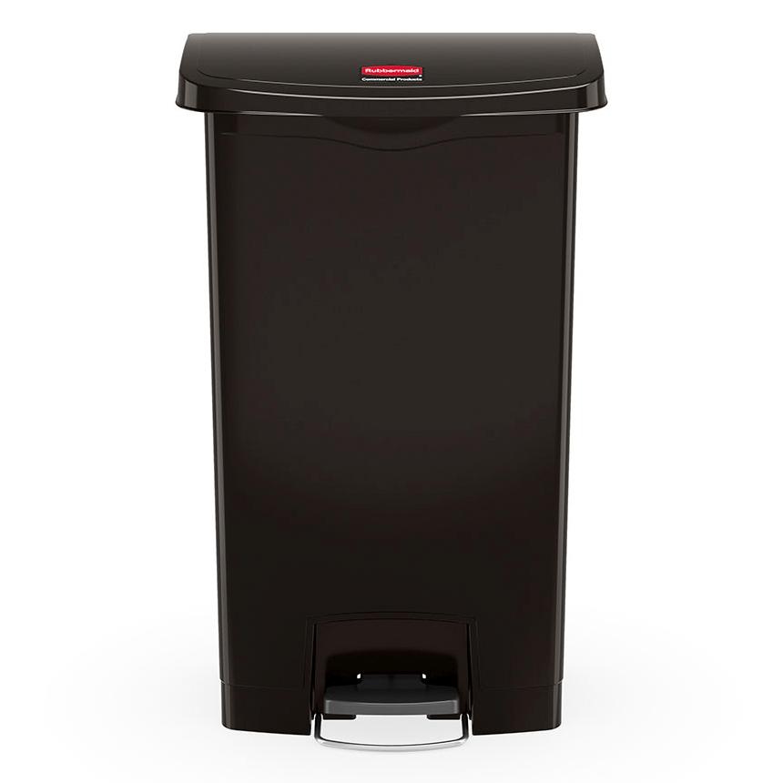 Streamline® Trash Can 20.62X13.00X31.88 IN 18 GAL Black Resin Step-On Front Step 1/Each