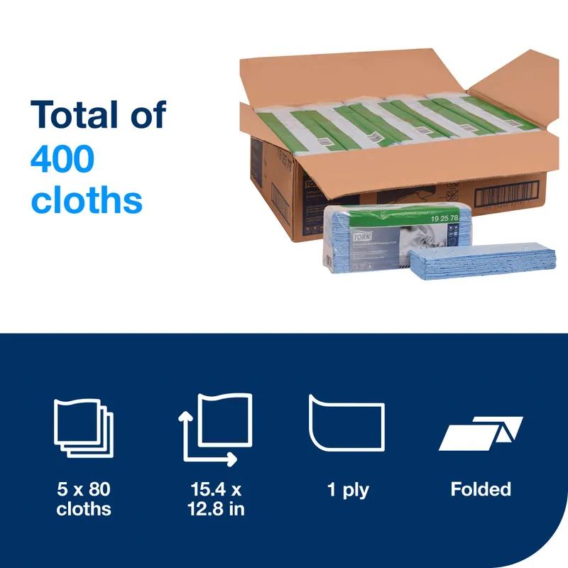 Tork Cleaning Wipe  15.354X12756 IN Folded: 4.252X12.756IN Paper Blue Multifold Refill Industrial 80 Count/Pack