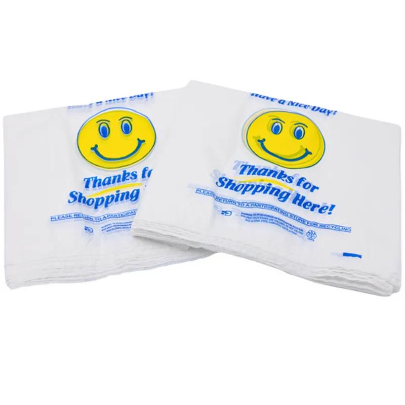 Bag 11.5X6X21 IN 1/6 BBL HDPE 18MIC White Happy Face T-Sack 500/Case