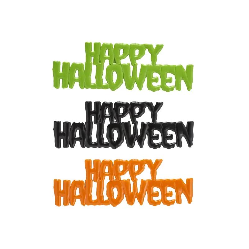 Cake & Cupcake Topper Pick Plastic Multicolor Happy Halloween 24/Pack