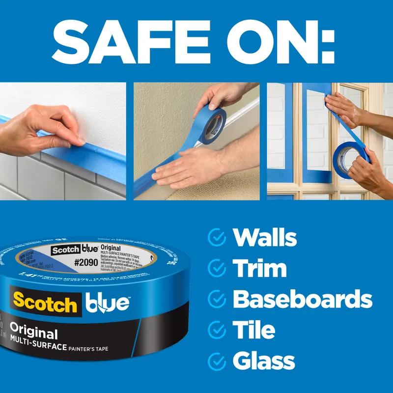 ScotchBlue™ 2090-48NC Original Painter's Tape Painter's Tape 1.88IN X60YD Blue Crepe Paper 18/Case