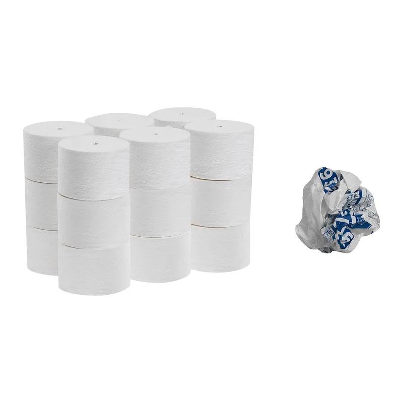 Compact® Toilet Paper & Tissue Roll 4X3.8 IN 2PLY White Embossed Premium High Capacity 660 Sheets/Roll 18 Rolls/Case