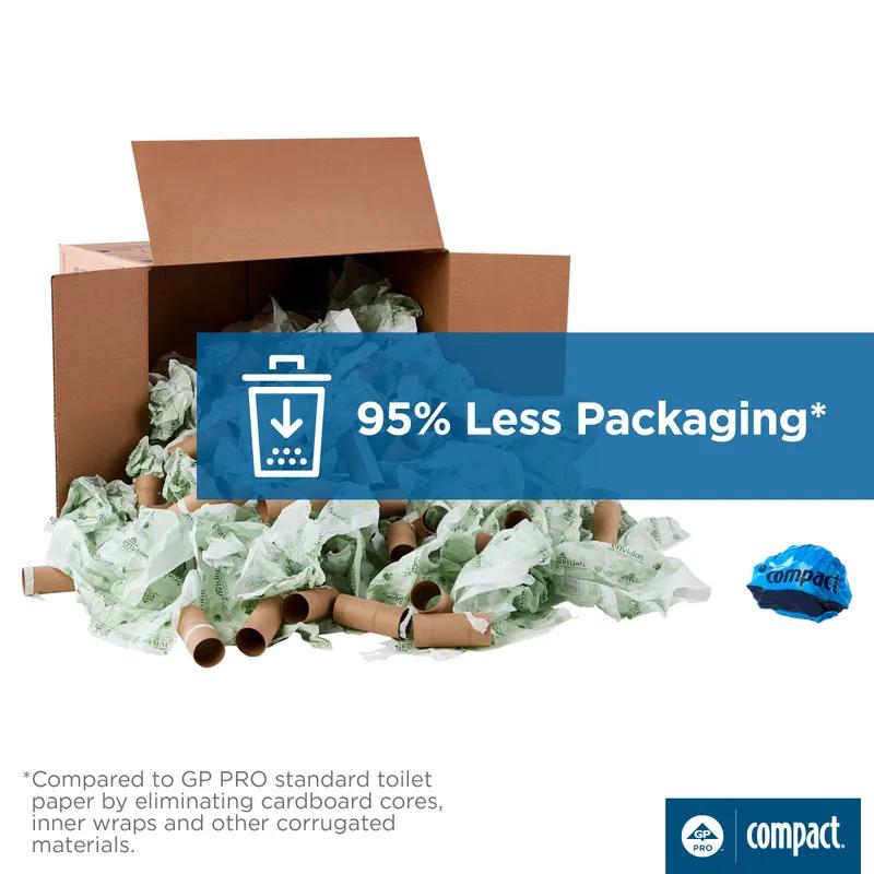 Compact® Toilet Paper & Tissue Roll 4X3.8 IN 2PLY White Embossed Premium High Capacity 660 Sheets/Roll 18 Rolls/Case