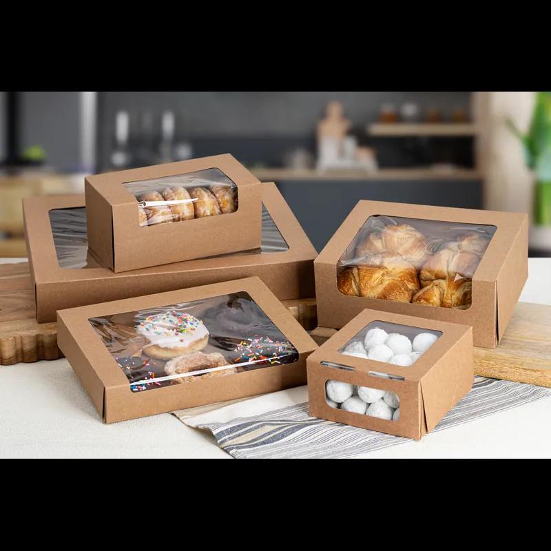 Donut Box 16X12X2.5 IN Corrugated Paperboard Kraft With Window 100/Case