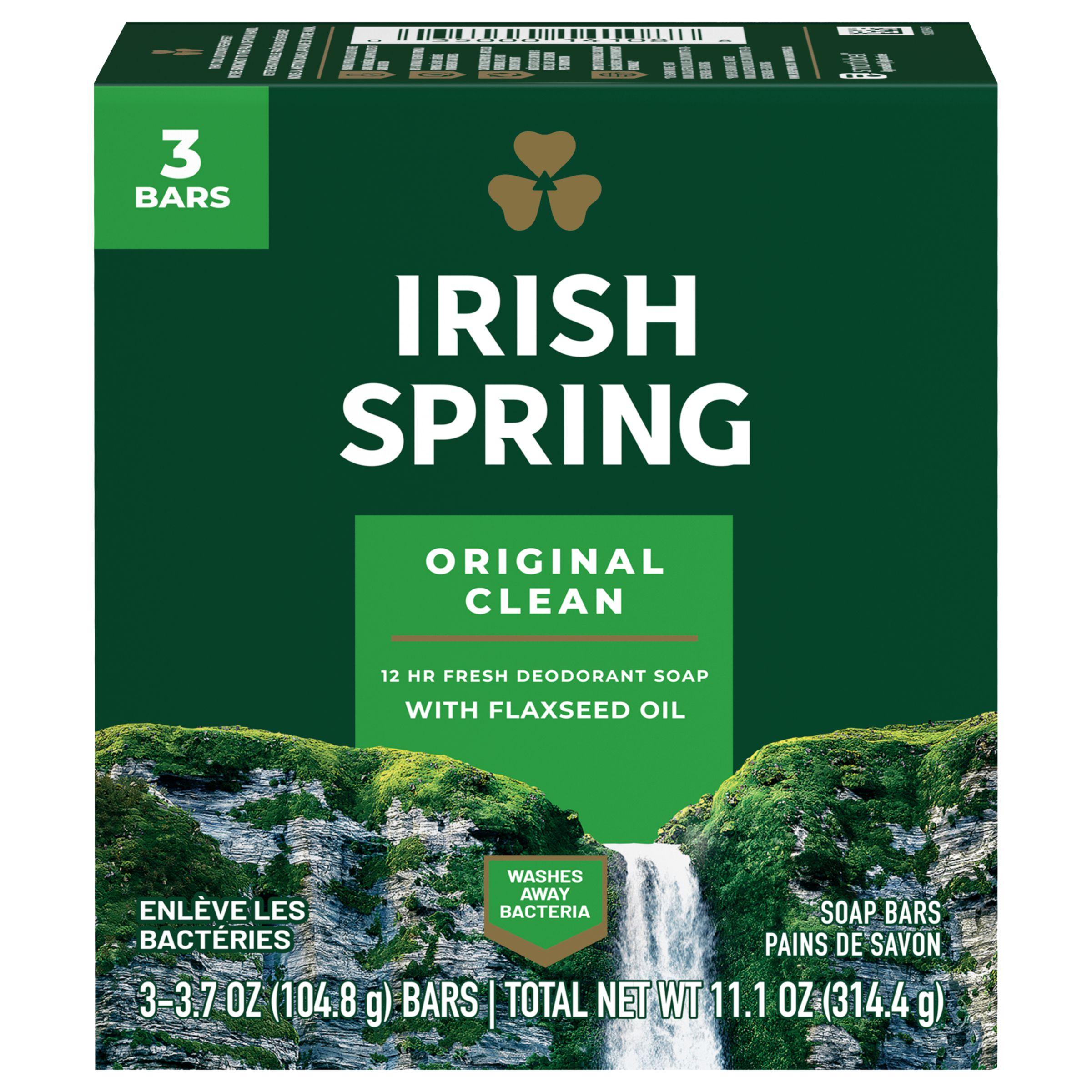 Irish Spring® Soap Bar 3.75 OZ Clean & Fresh Green 3 Count/Pack 18 Packs/Case