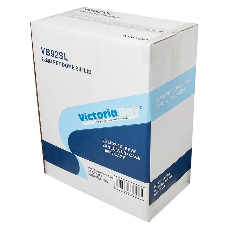 Victoria Bay 92 Series Lid Dome PET Clear For 12 OZ Cold Cup Sip Through 1000/Case