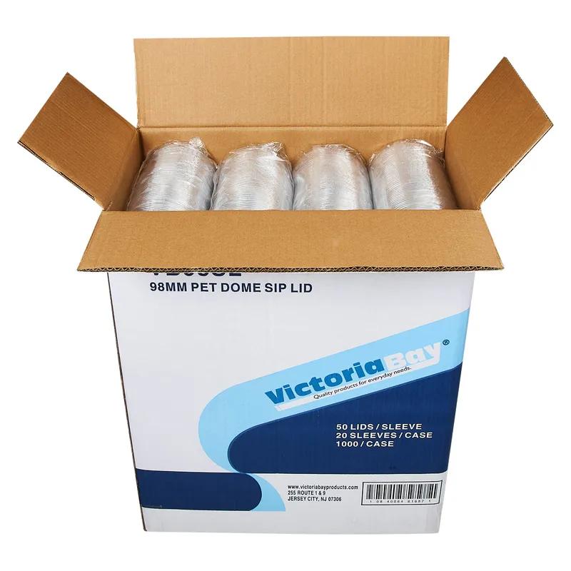 Victoria Bay 98 Series Lid Dome PET Clear For 24-20-16 OZ Cold Cup Sip Through 1000/Case