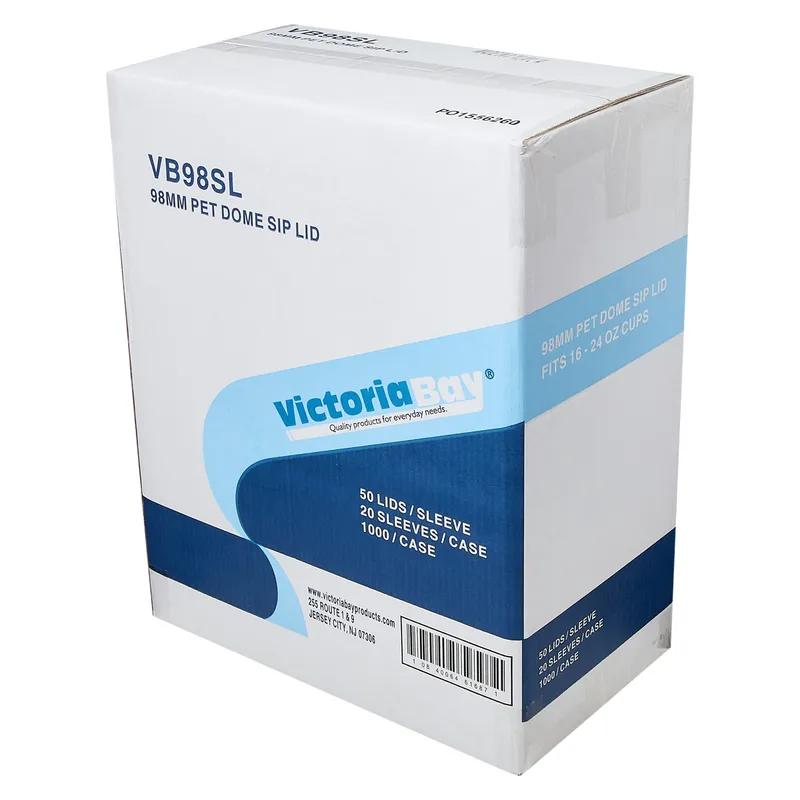 Victoria Bay 98 Series Lid Dome PET Clear For 24-20-16 OZ Cold Cup Sip Through 1000/Case