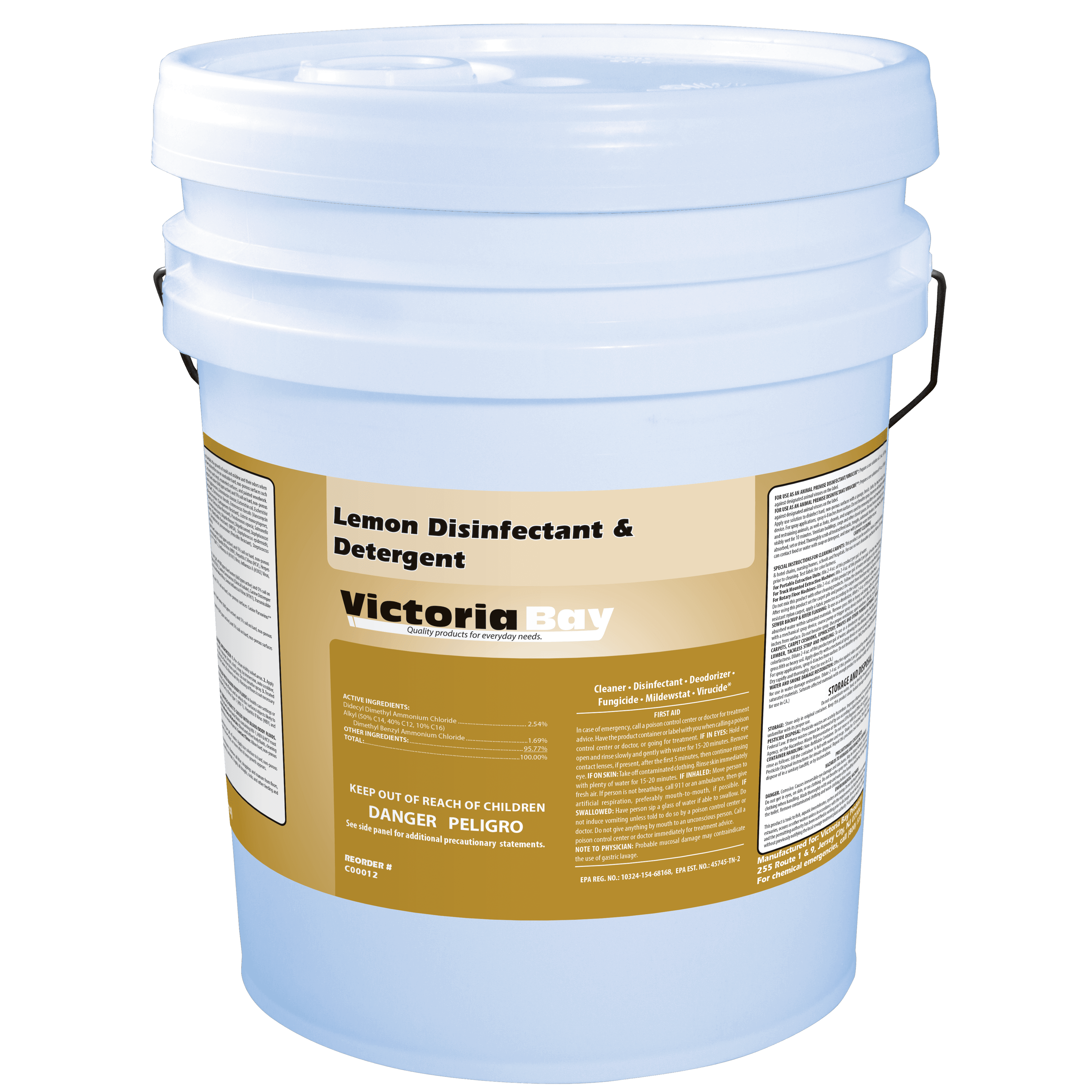Victoria Bay Lemon Detergent & Disinfectant 5 GAL 1/Pail