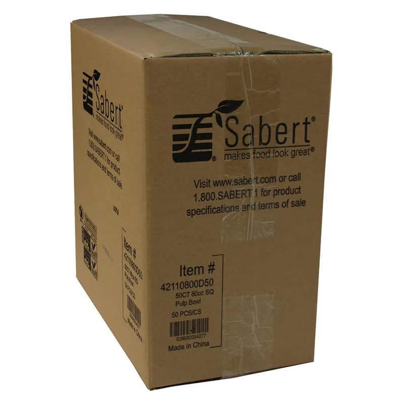 Bowl 80 OZ Pulp Fiber Kraft Square 50/Case