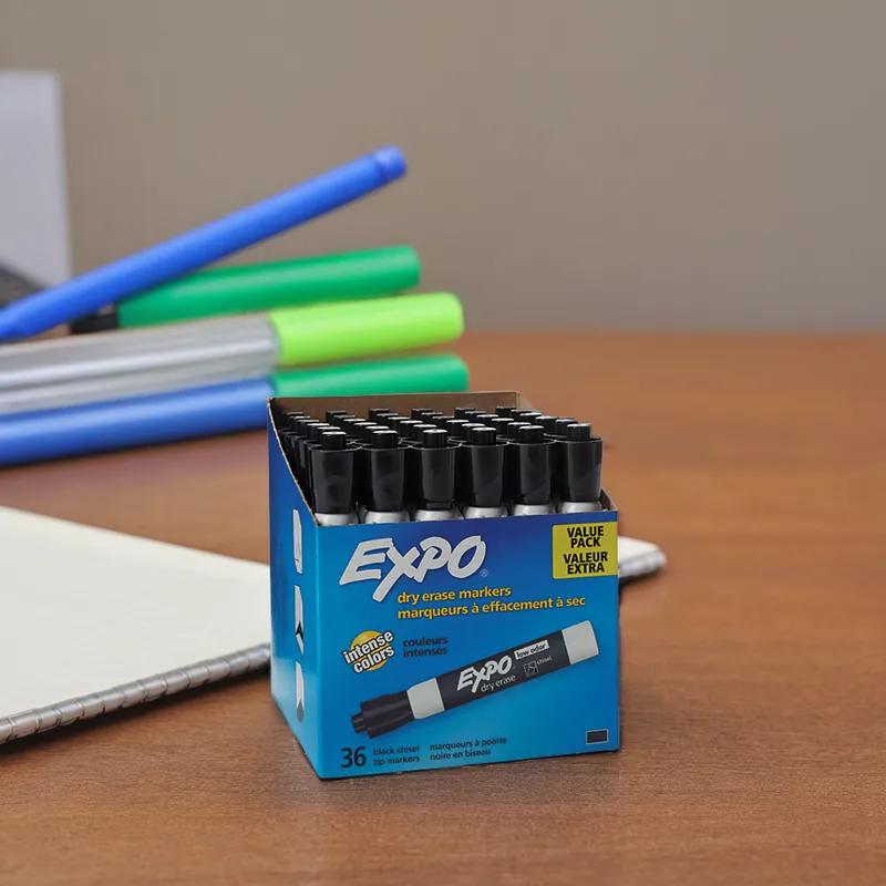 Expo® Dry Erase Marker Black Low-Odor Broad Chisel Tip 36/Box