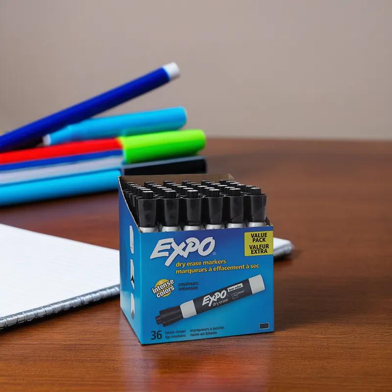 Expo® Dry Erase Marker Black Low-Odor Broad Chisel Tip 36/Box