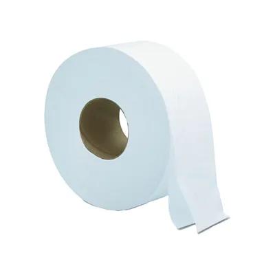 Victoria Bay Toilet Paper & Tissue Roll 3.3 IN 2PLY Recycled Paper White Embossed Jumbo Jr (JRT) 12 Rolls/Case