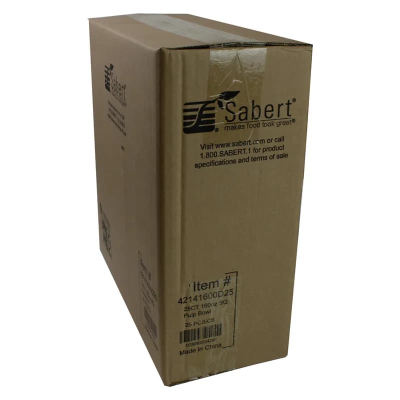 Bowl 160 OZ Pulp Fiber Kraft Square 25/Case