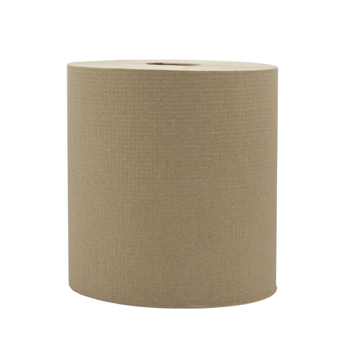 Victoria Bay Roll Paper Towel 7.88IN X800FT 1PLY Recycled Paper Kraft Hardwound Embossed Universal 6 Rolls/Case