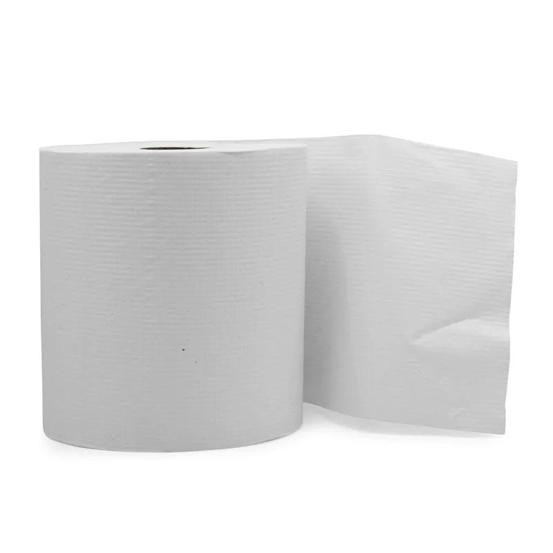 Victoria Bay Roll Paper Towel 7.9IN X800FT 1PLY Recycled Paper White Hardwound Embossed Universal 6 Rolls/Case