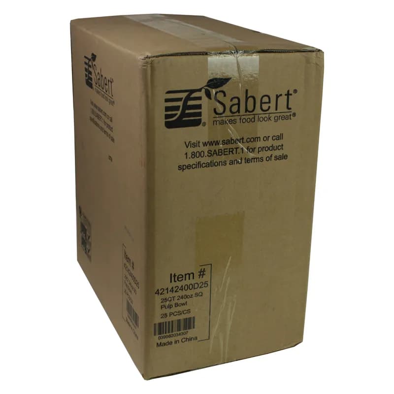 Bowl 240 OZ Pulp Fiber Kraft Square 25/Case