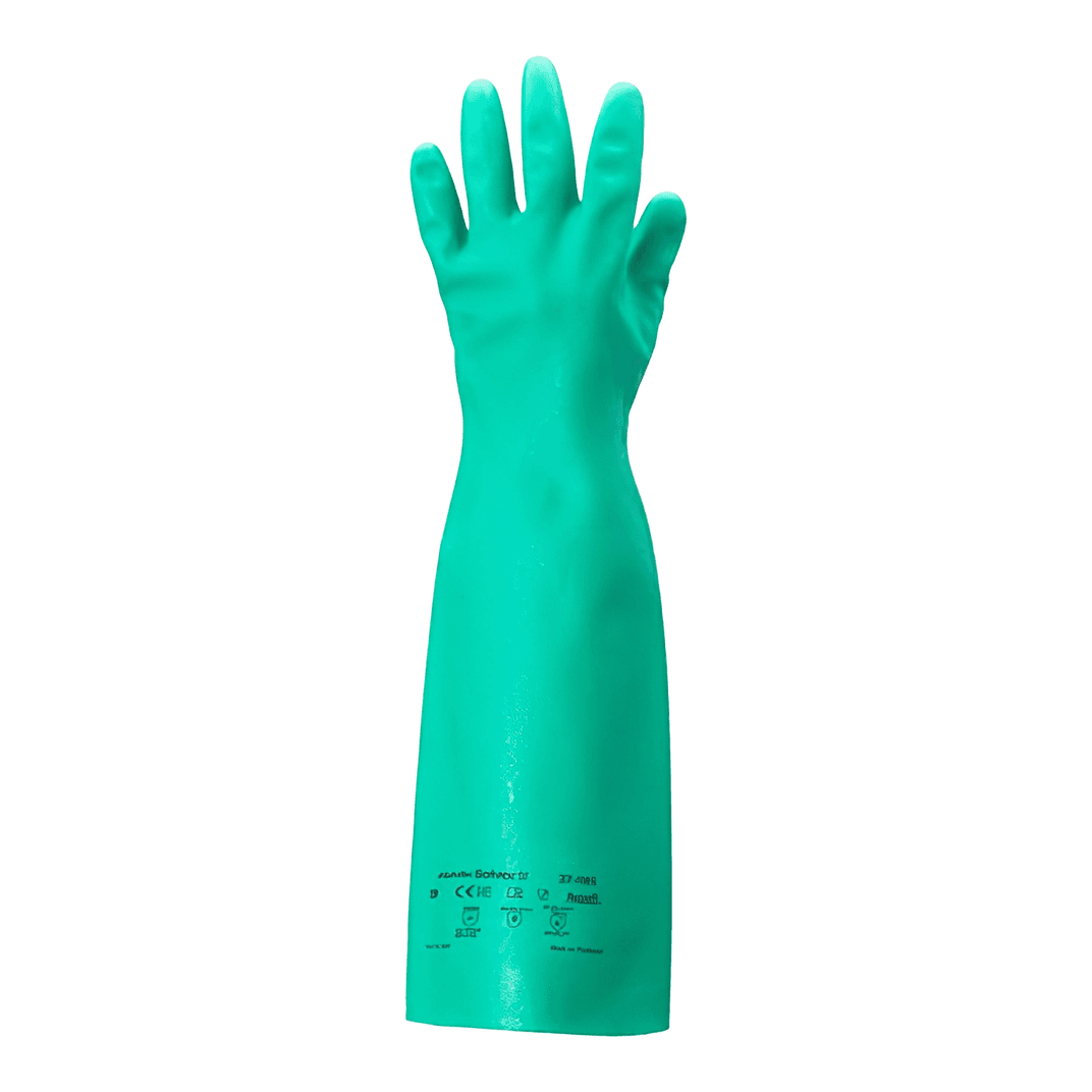 Chemicals Gloves XL 18 IN Green 22MIL Nitrile Rubber Chemical Resistant 1 Count/Pack 12 Packs/Case 12 Count/Case