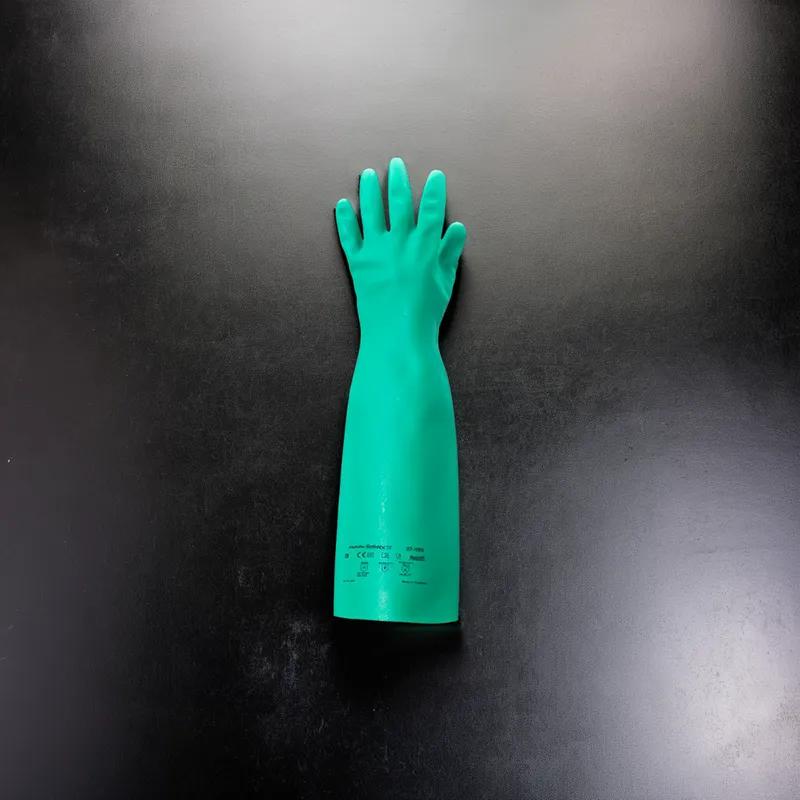 Chemicals Gloves XL 18 IN Green 22MIL Nitrile Rubber Chemical Resistant 1 Count/Pack 12 Packs/Case 12 Count/Case