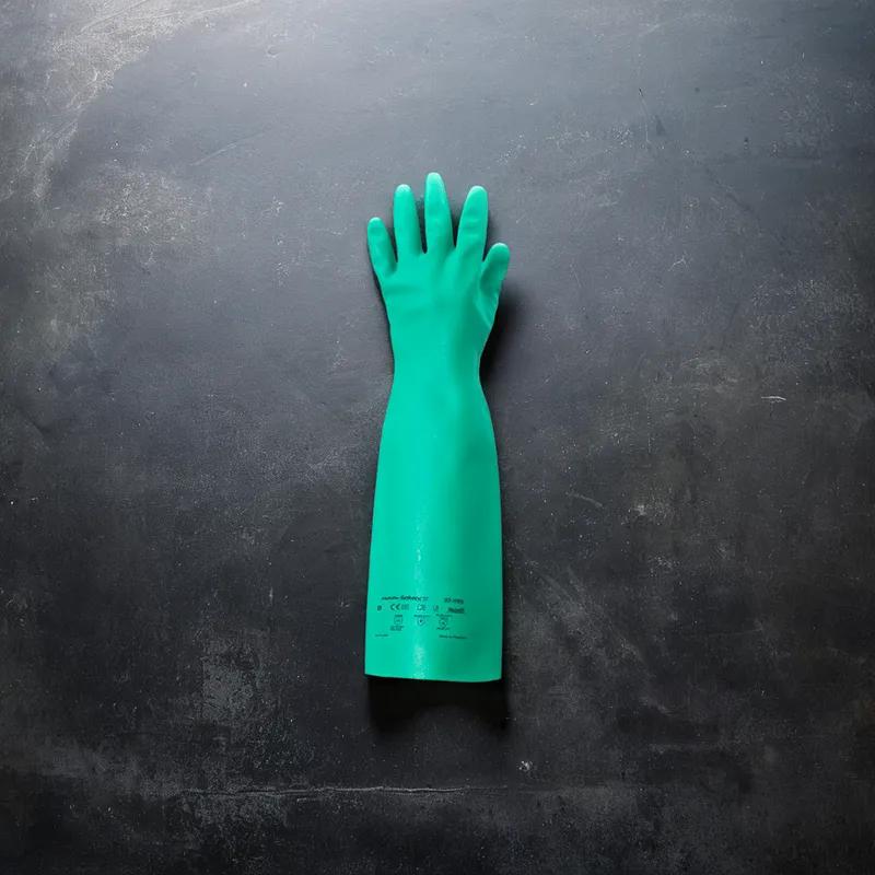 Chemicals Gloves XL 18 IN Green 22MIL Nitrile Rubber Chemical Resistant 1 Count/Pack 12 Packs/Case 12 Count/Case