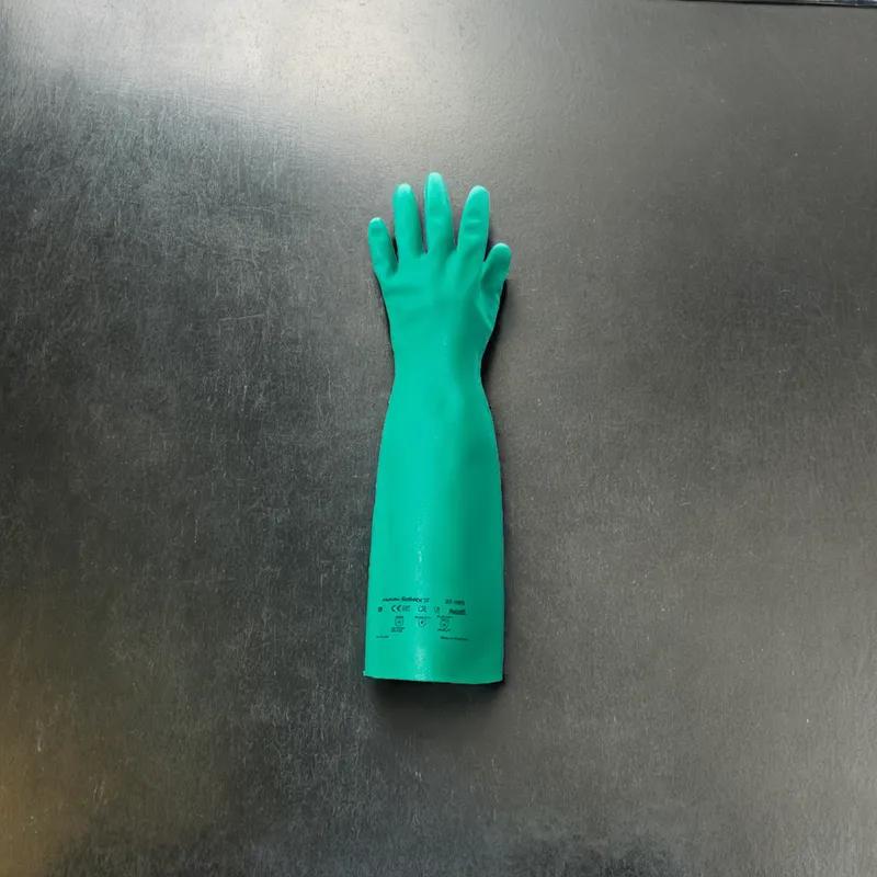 Chemicals Gloves XL 18 IN Green 22MIL Nitrile Rubber Chemical Resistant 1 Count/Pack 12 Packs/Case 12 Count/Case