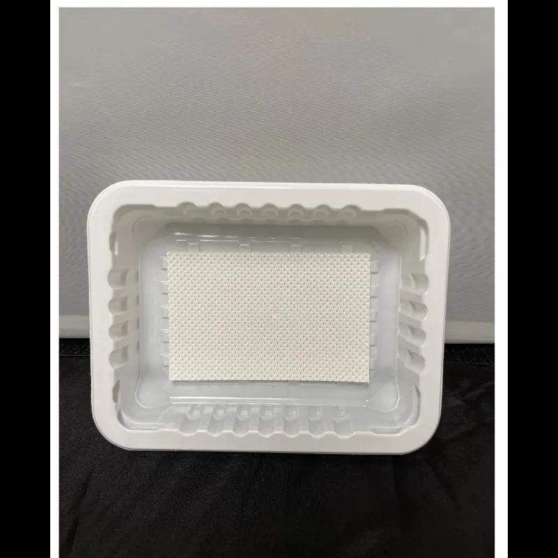 Meat Pad & Tray 8.75X6.72X1.6 IN PP White 4200/Pallet