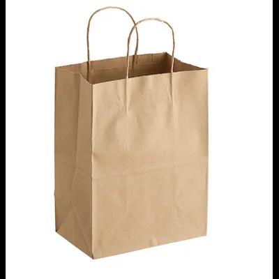 Bag 8X4.75X10 IN Paper 70# Kraft With Handle 250/Case