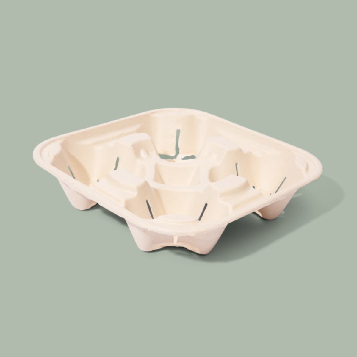 Cup Carrier 4 Compartment Sugarcane 300/Case
