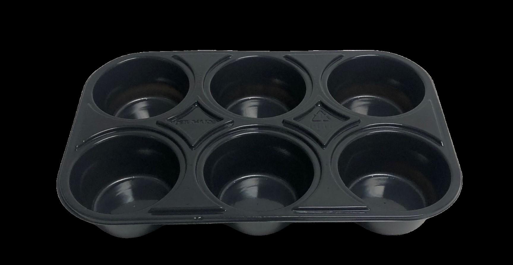 Muffin Tray 6 Compartment CPET 250/Case
