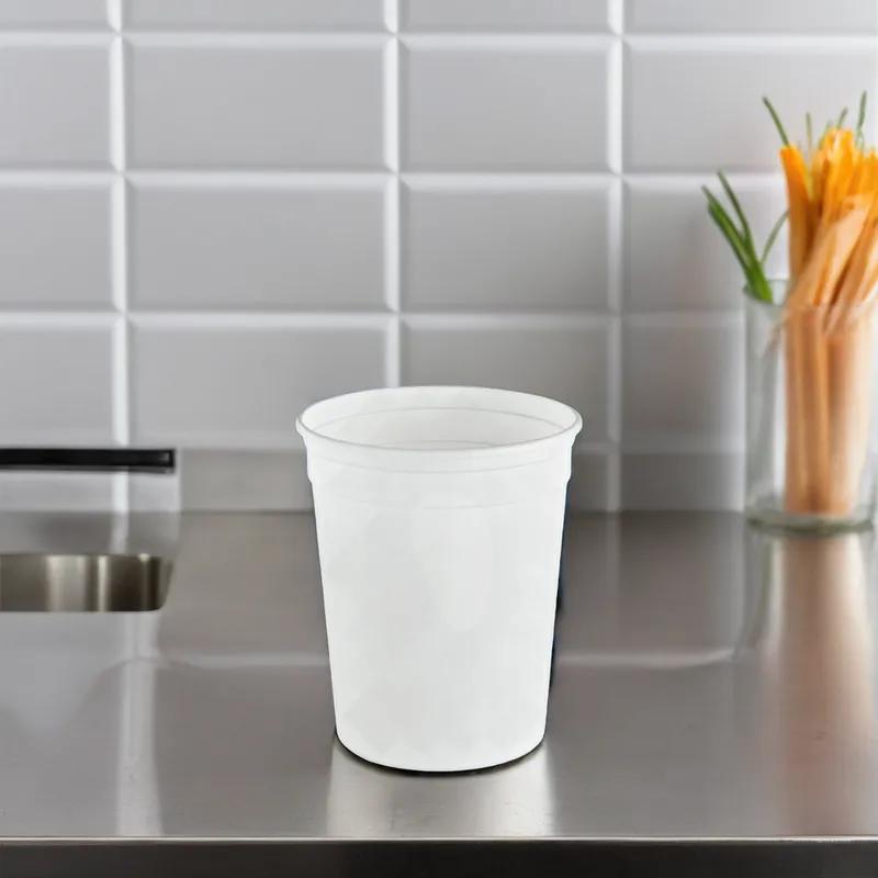 Value Line Deli Container Base 32 OZ PP White Round Microwave Safe Stackable Leak Resistant 500/Case