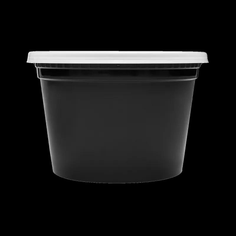 Karat® Deli Container Base & Lid Combo 16 OZ PP Black Injection Molded 240/Case