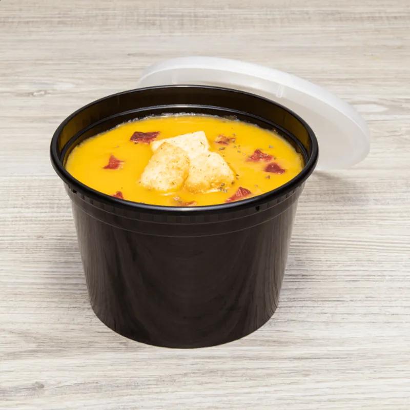 Karat® Deli Container Base & Lid Combo 16 OZ PP Black Injection Molded 240/Case