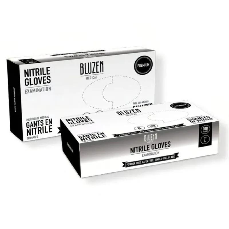 BluZen Gloves XL Black Nitrile Powder-Free 100/Carton