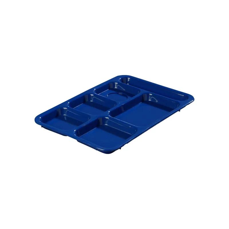 Cafeteria & School Lunch Tray 14.37X10 IN 6 Compartment PP Blue Right Hand 24/Case