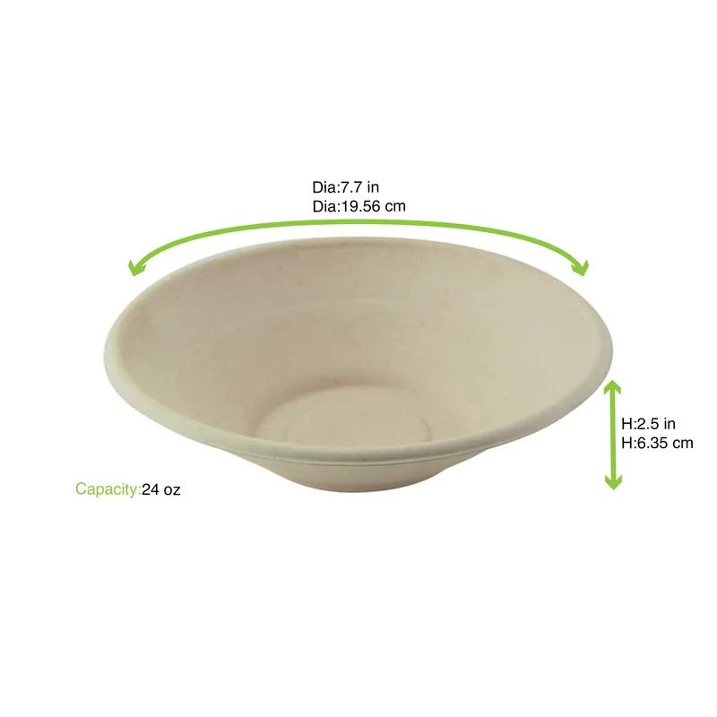 Bowl 24 OZ Sugarcane Brown Round Microwave Safe Freezer Safe 125 Count/Pack 2 Packs/Case 250 Count/Case