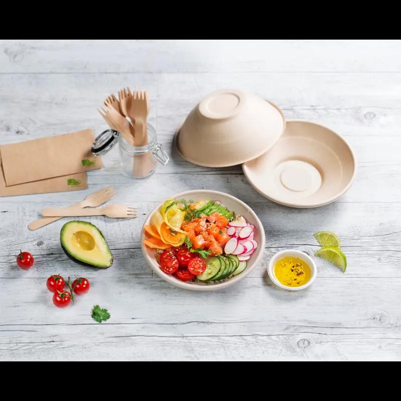 Bowl 24 OZ Sugarcane Brown Round Microwave Safe Freezer Safe 125 Count/Pack 2 Packs/Case 250 Count/Case