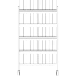 Dinex® Drying and Storage Cart 40X20.25X73 IN Stainless Steel 2/Case